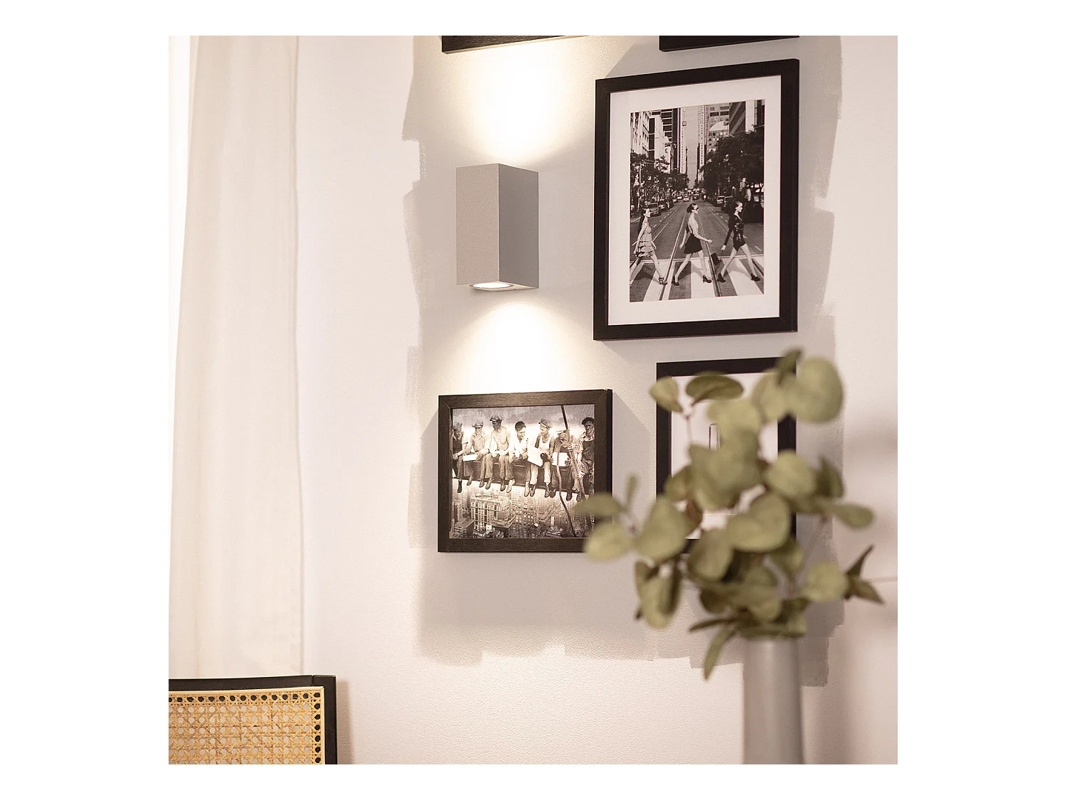 Applique Murale Extérieure Aluminium Miseno Argentée Éclairage Double Face