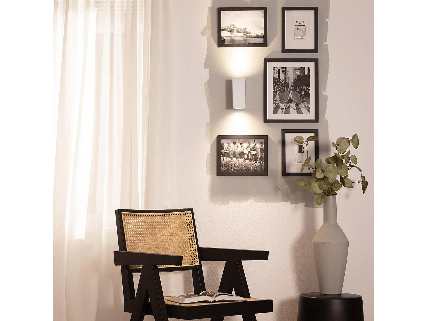 Applique Murale Extérieure Aluminium Miseno Argentée Éclairage Double Face