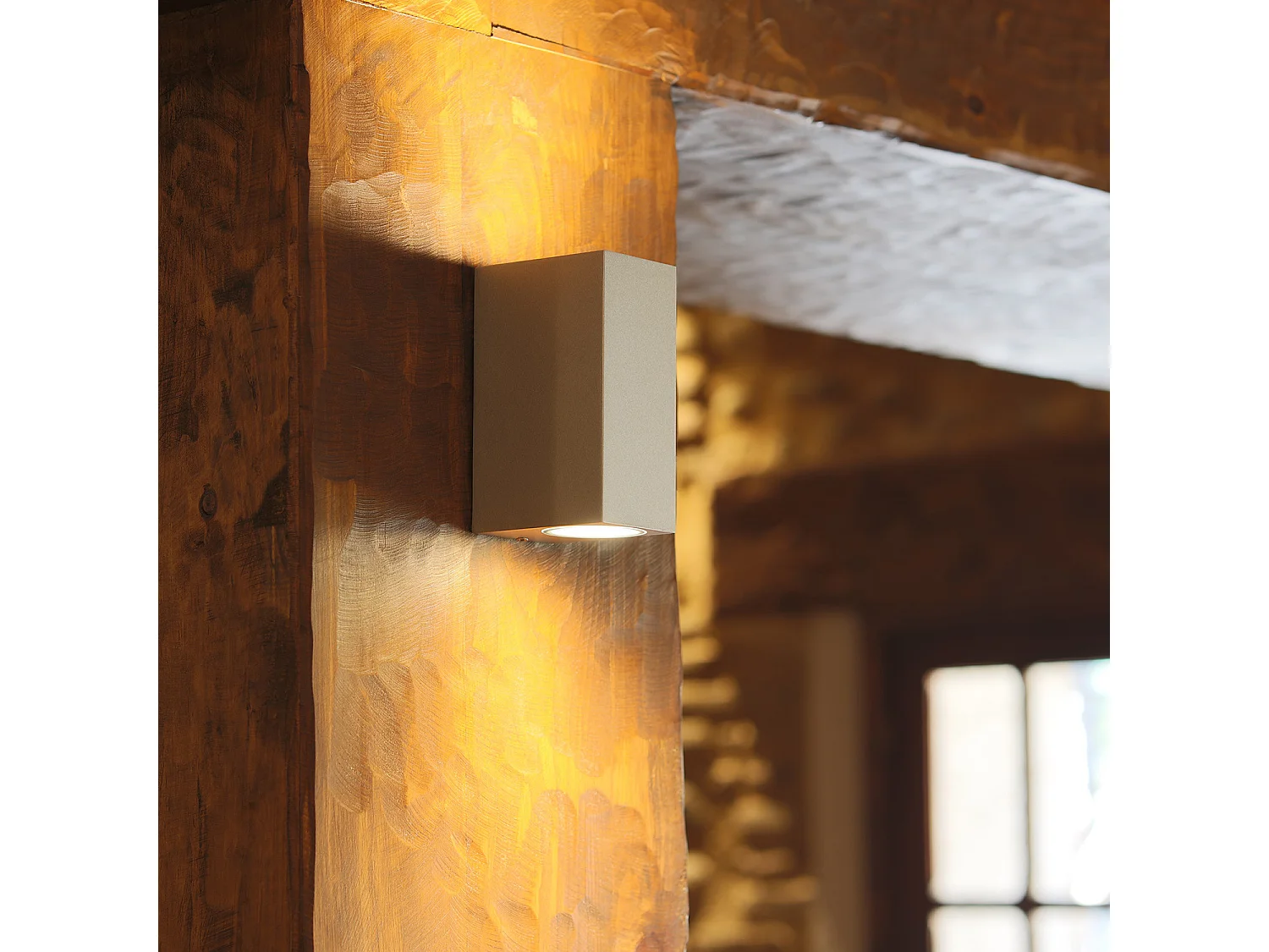 Applique Murale Extérieure Aluminium Miseno Argentée Éclairage Double Face