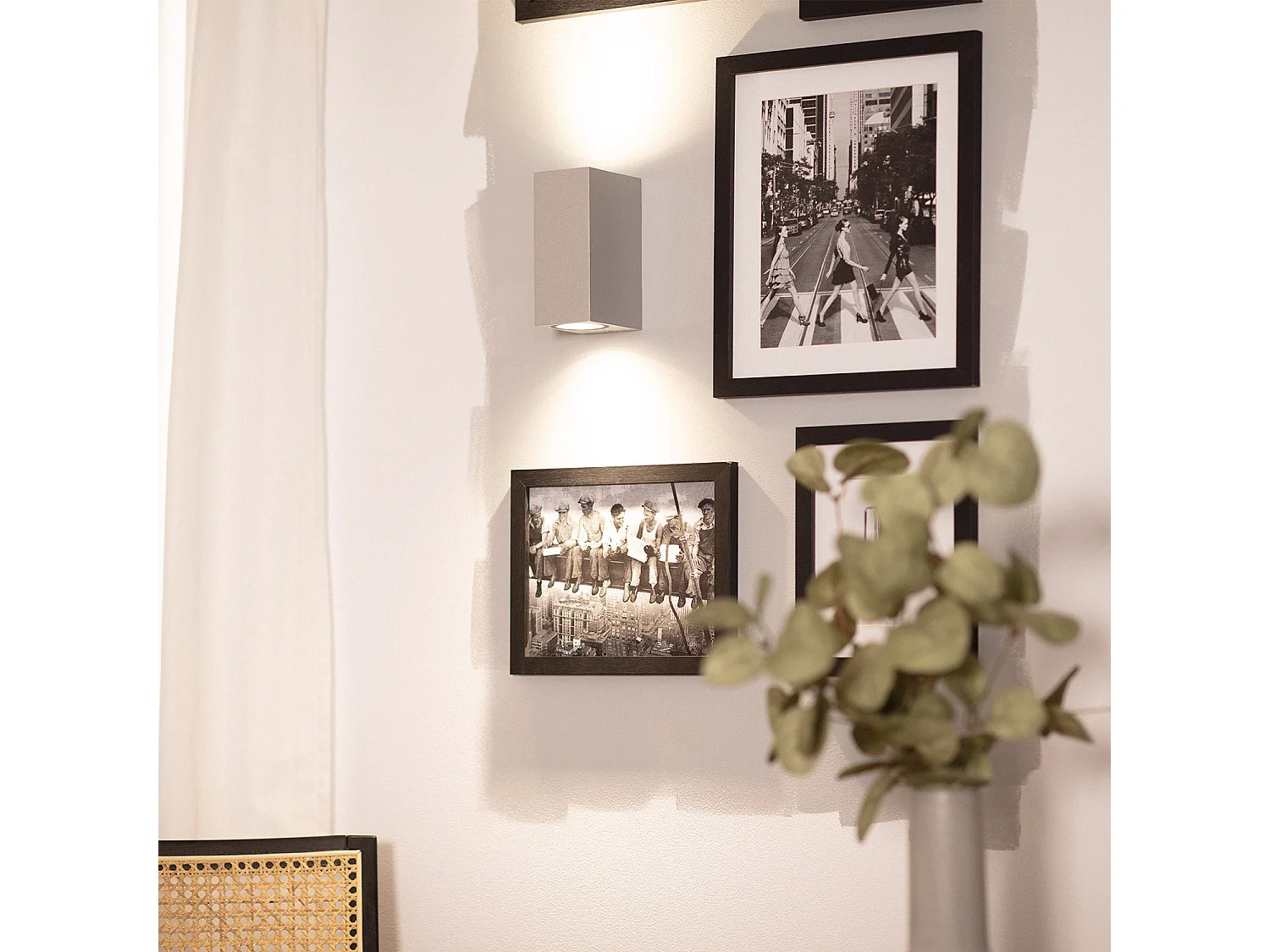 Applique Murale Extérieure Aluminium Miseno Argentée Éclairage Double Face