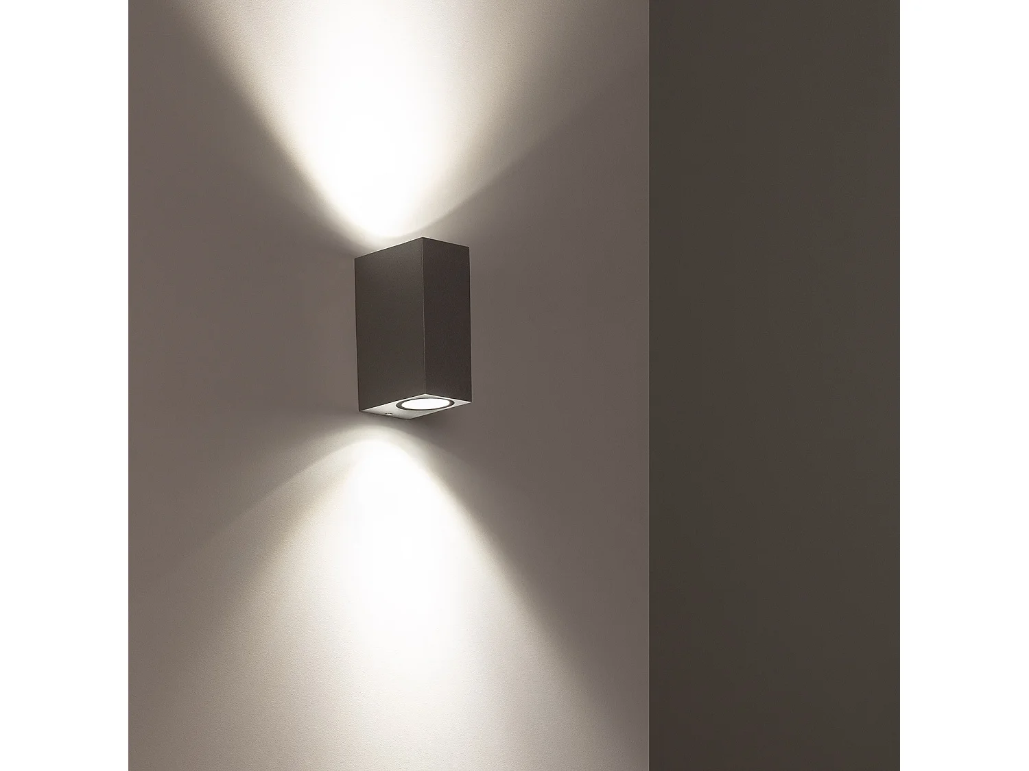 Applique Murale Extérieure Aluminium Miseno Argentée Éclairage Double Face