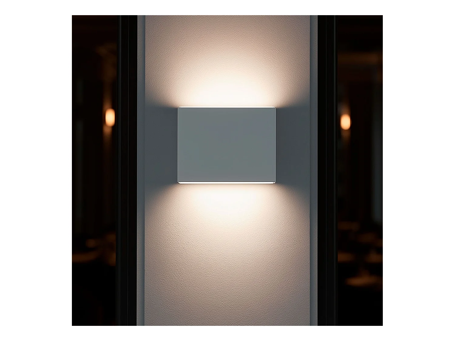 Applique Murale LED Extérieure Kaysa 6W Éclairage Double Face Carrée Blanche  2700K Blanc chaud