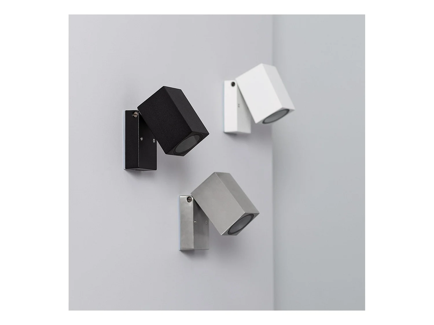 Applique Murale Extérieure Aluminium Carrée Onuba Argent