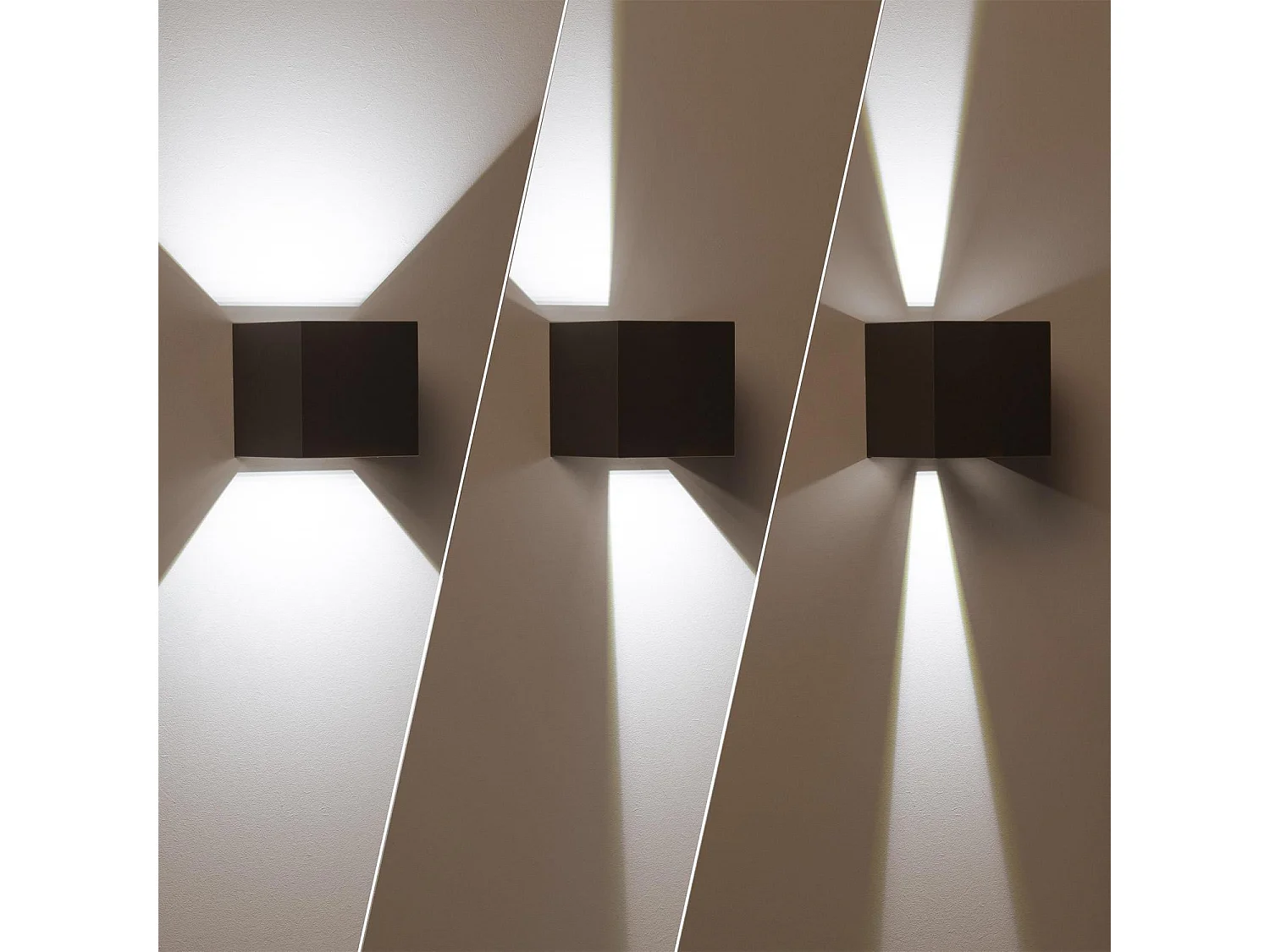 Aplique de Pared Exterior LED 6W Iluminación Doble Cara New Eros Gris Blanco Neutro 4000K