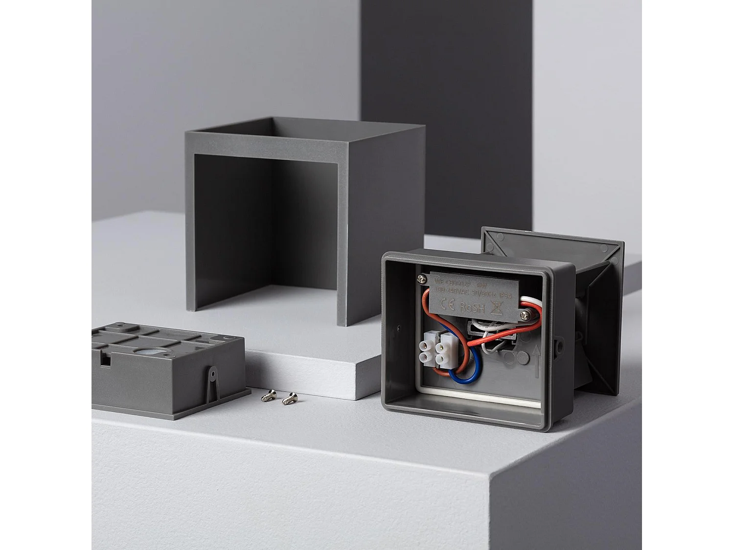 Aplique de Pared Exterior LED 6W Iluminación Doble Cara New Eros Gris Blanco Neutro 4000K