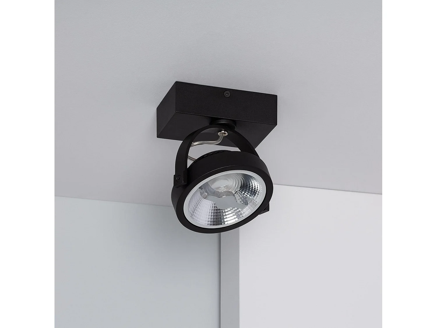 Spot LED 15W CREE en Saillie Orientable AR111 Dimmable Noir 2700K Blanc chaud