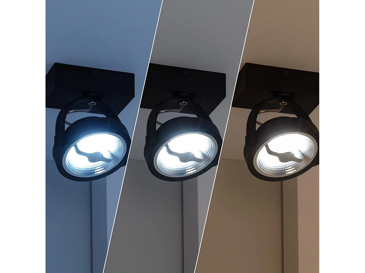 Spot LED 15W CREE en Saillie Orientable AR111 Dimmable Noir 2700K Blanc chaud