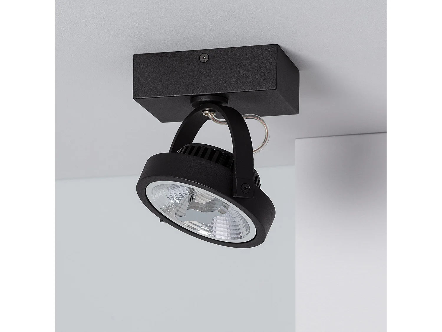 Spot LED 15W CREE en Saillie Orientable AR111 Dimmable Noir 2700K Blanc chaud