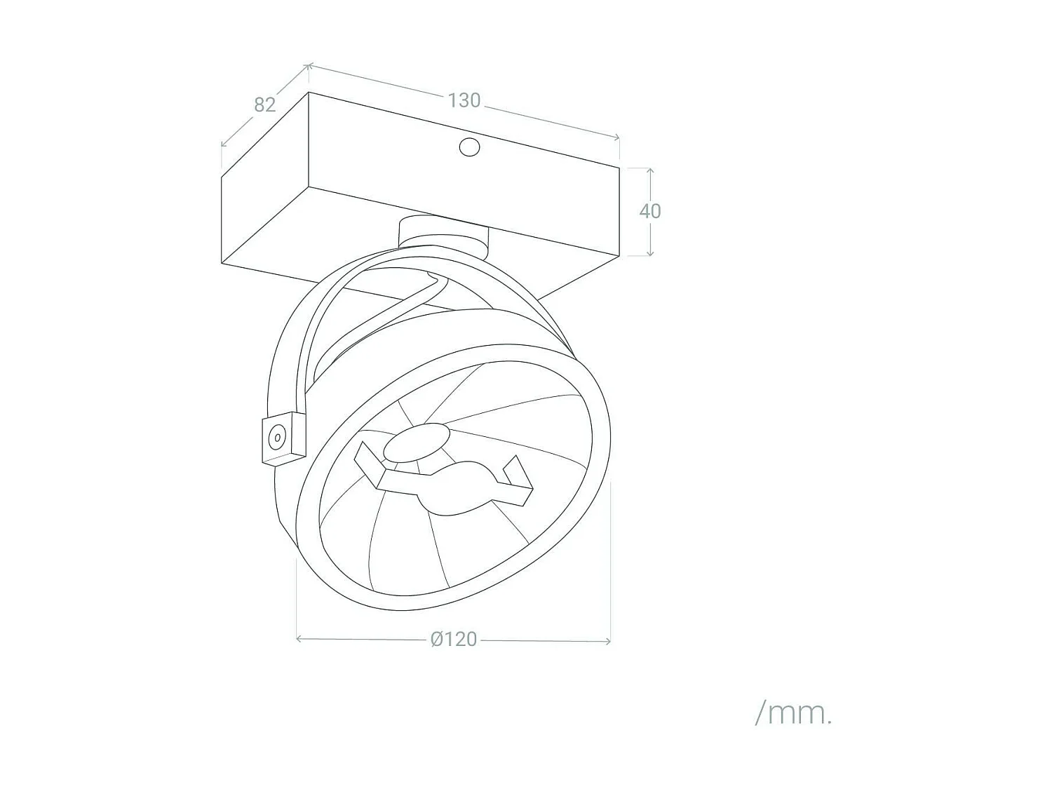 Spot LED 15W CREE en Saillie Orientable AR111 Dimmable Noir 2700K Blanc chaud