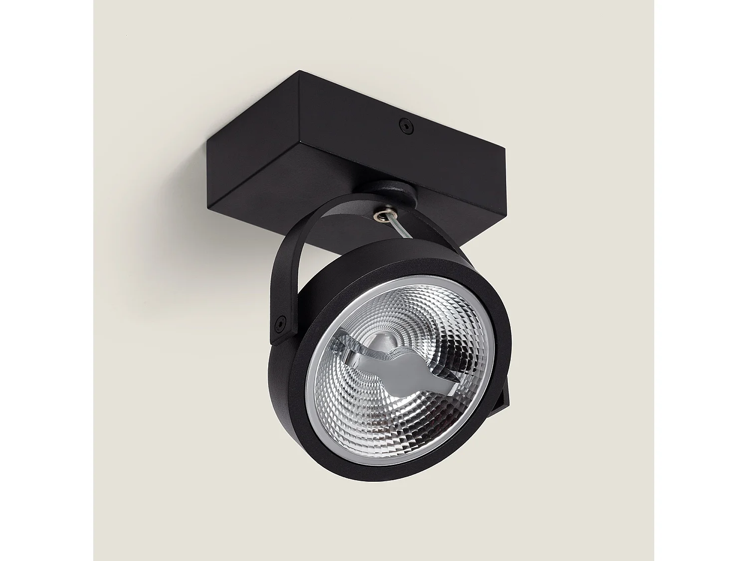 Spot LED 15W CREE en Saillie Orientable AR111 Dimmable Noir 2700K Blanc chaud