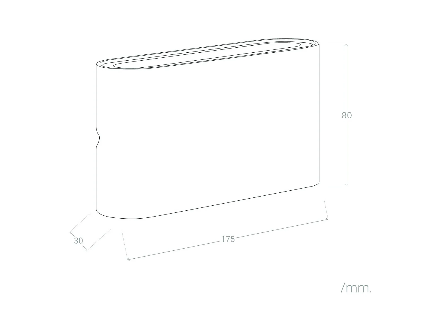 Applique Murale Extérieure  LED 12W Aluminium Rectangulaire Éclairage Double Face Blanche 2700K Blanc chaud