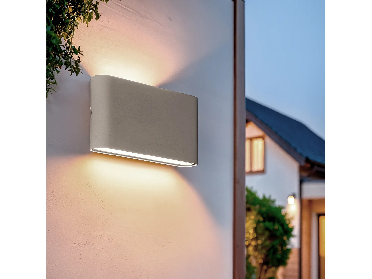 Applique Murale Extérieure  LED 12W Aluminium Rectangulaire Éclairage Double Face Blanche 2700K Blanc chaud