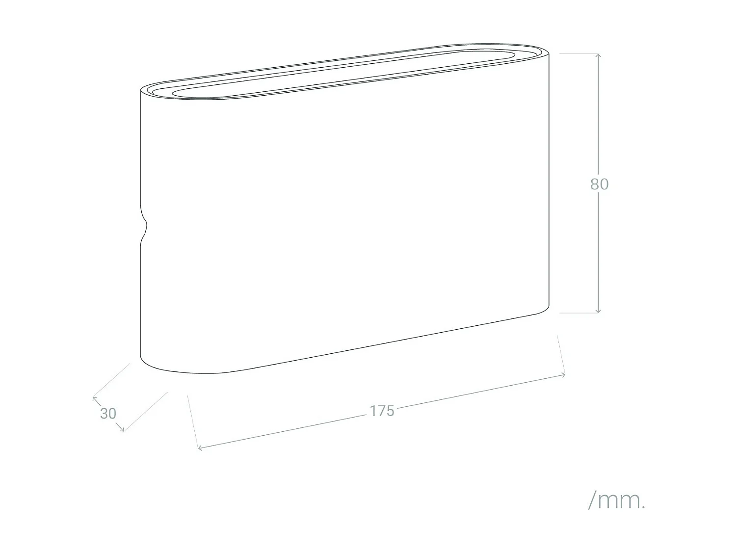 Applique Murale Extérieure  LED 12W Aluminium Rectangulaire Éclairage Double Face Blanche 2700K Blanc chaud