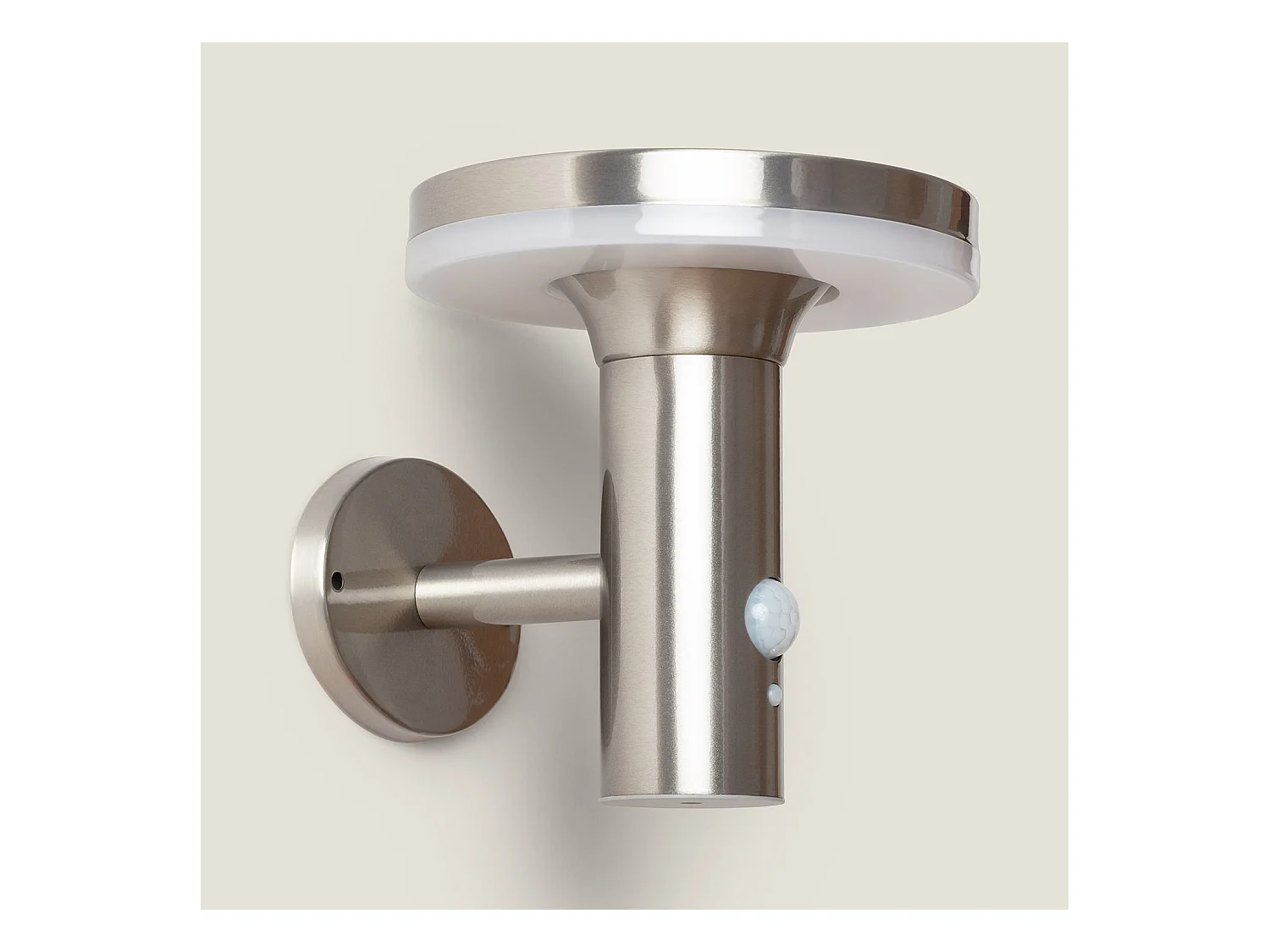 Applique da Parete per Esterni LED Solare Inox con Sensore di Movimento PIR Helios 4000K Bianco Naturale