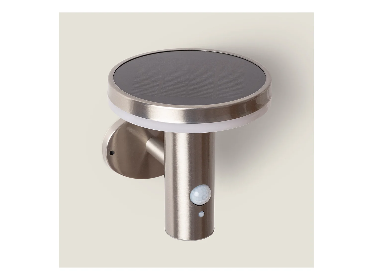 Applique da Parete per Esterni LED Solare Inox con Sensore di Movimento PIR Helios 4000K Bianco Naturale