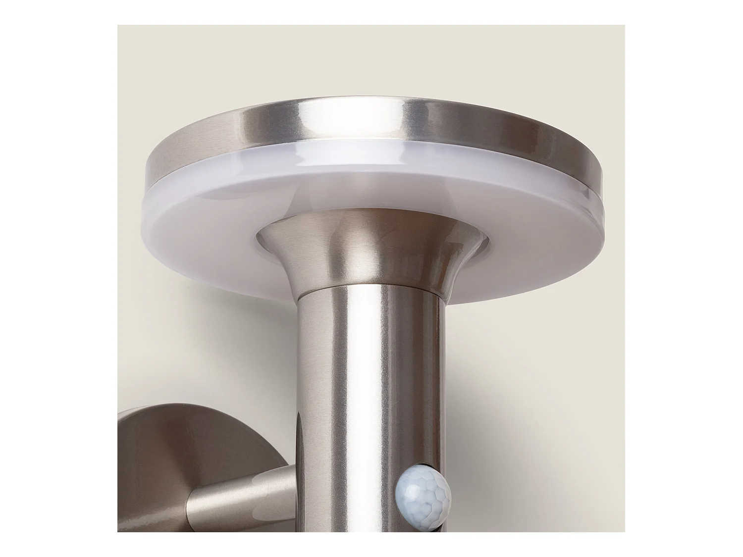 Applique da Parete per Esterni LED Solare Inox con Sensore di Movimento PIR Helios 4000K Bianco Naturale