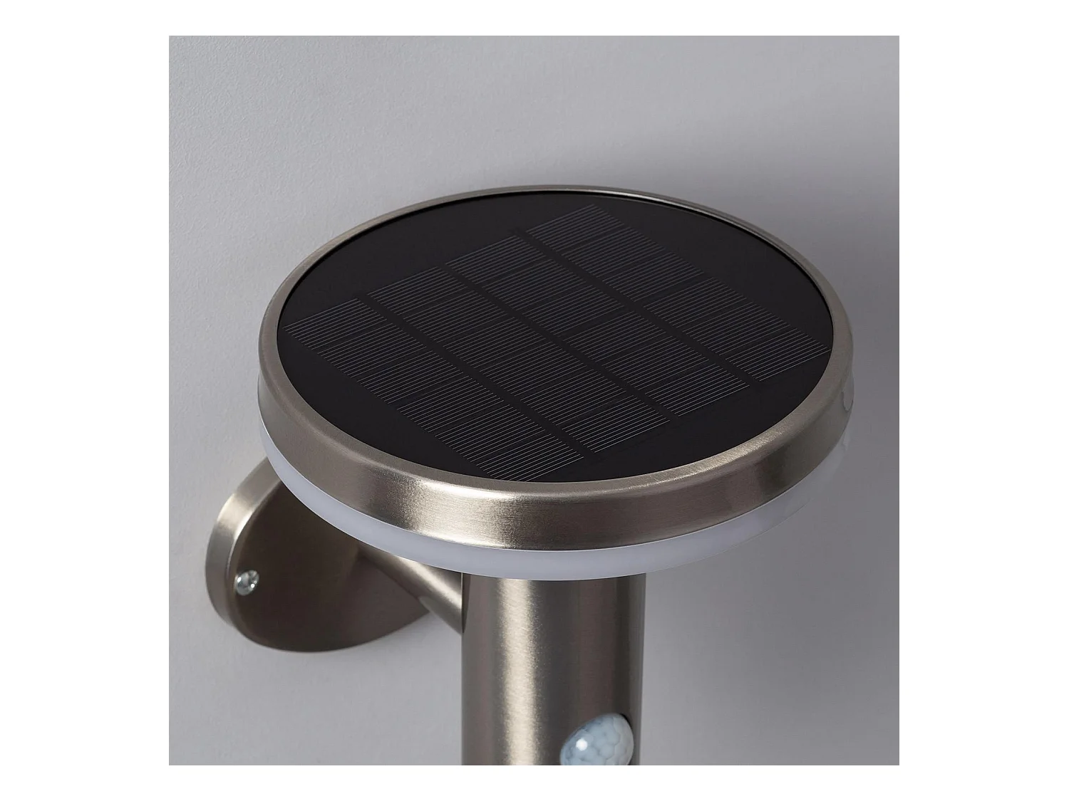 Applique da Parete per Esterni LED Solare Inox con Sensore di Movimento PIR Helios 4000K Bianco Naturale