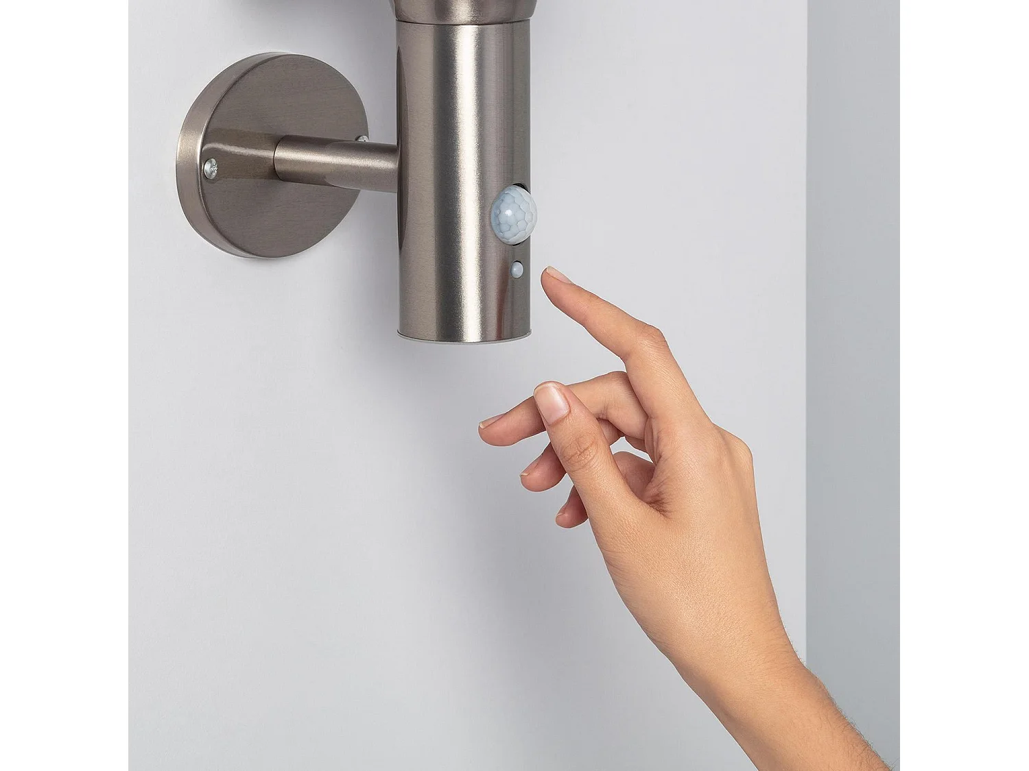 Applique Murale LED Extérieure Solaire Inox Helios avec Détecteur de Présence PIR 4000K Blanc neutre