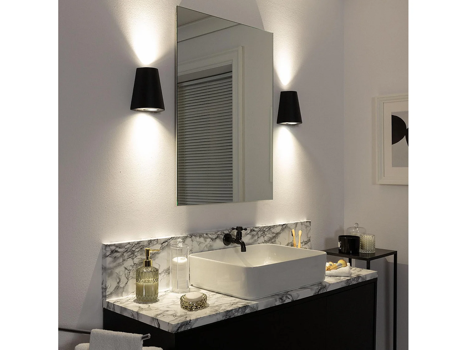 Applique Murale Extérieure Aluminium Éclairage Double Face Magna Design  Noir