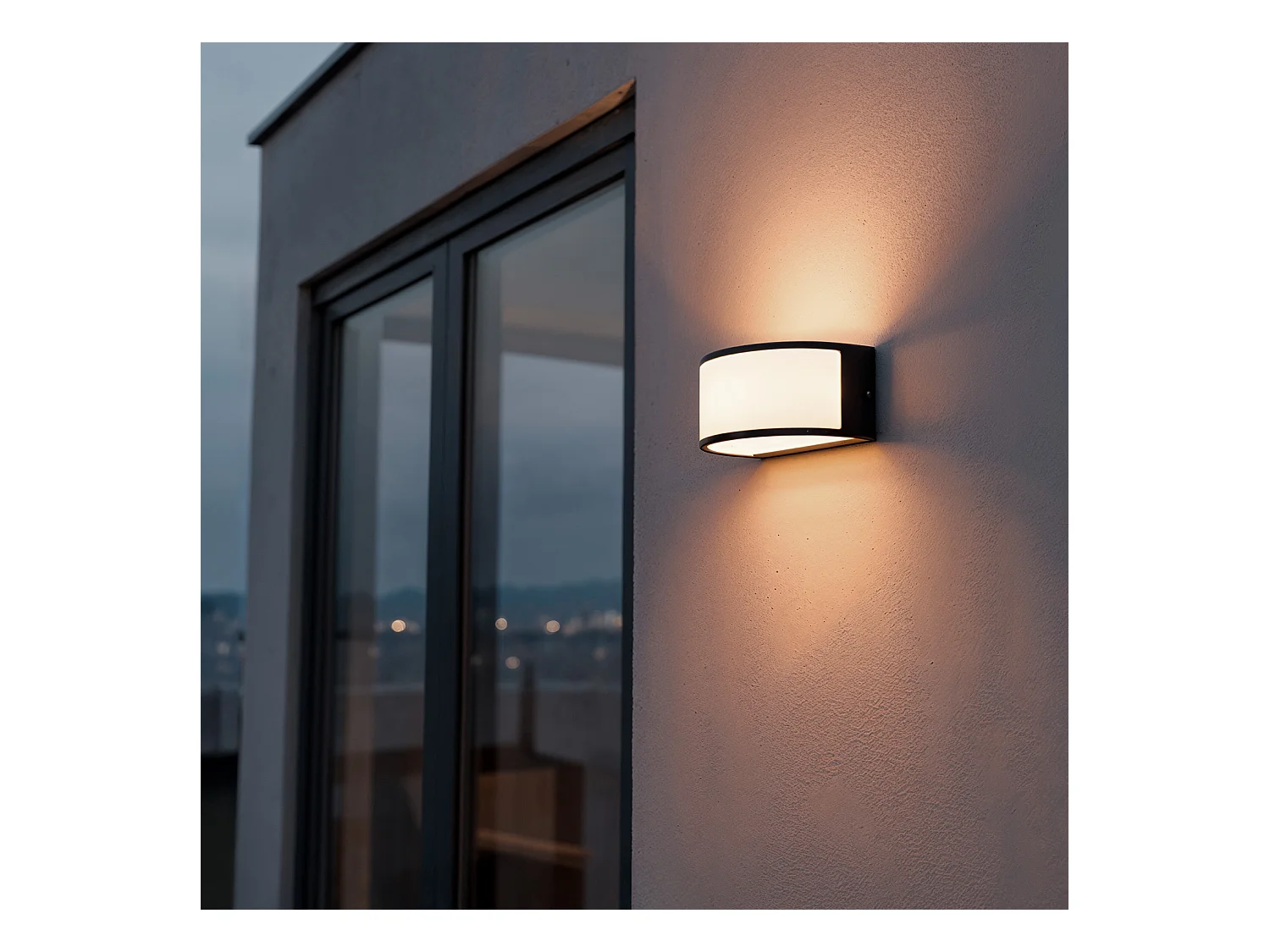 Aplique de Pared Exterior Aluminio Lenir Negro