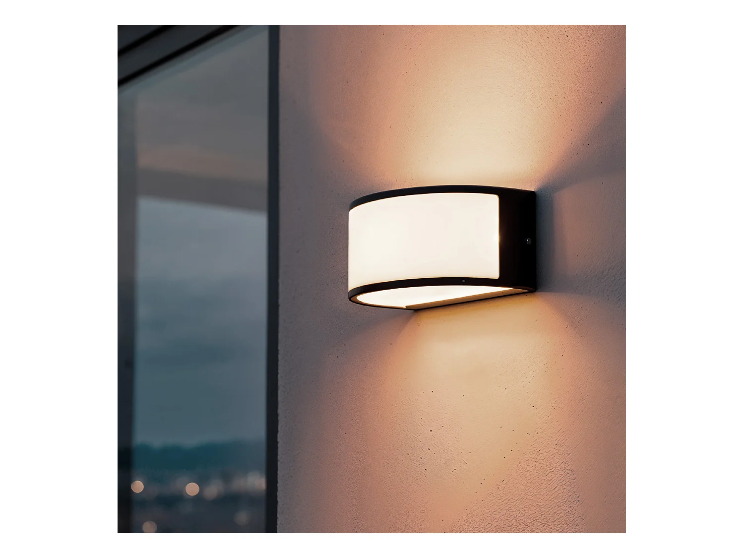 Aplique de Pared Exterior Aluminio Lenir Negro