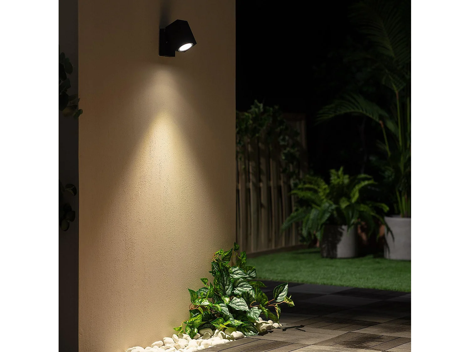 Applique Murale Extérieure Aluminium Carrée Onuba Noir