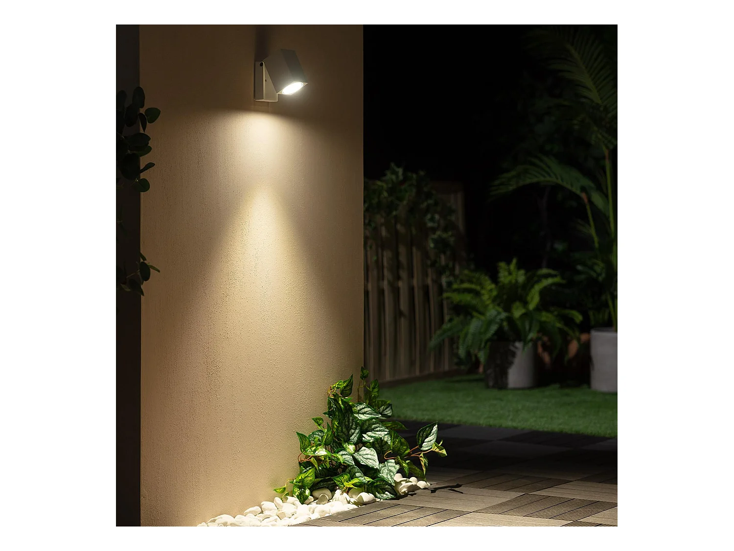 Applique Murale Extérieure Aluminium Carrée Onuba Blanc