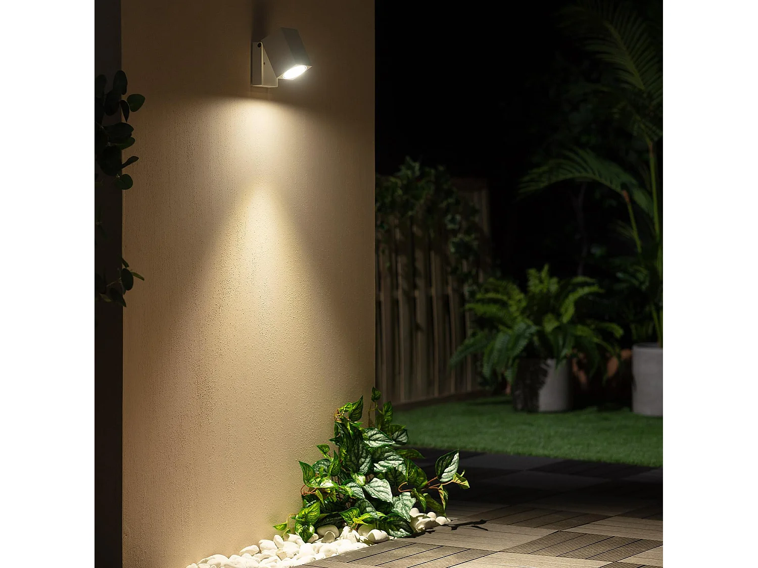 Applique Murale Extérieure Aluminium Carrée Onuba Blanc