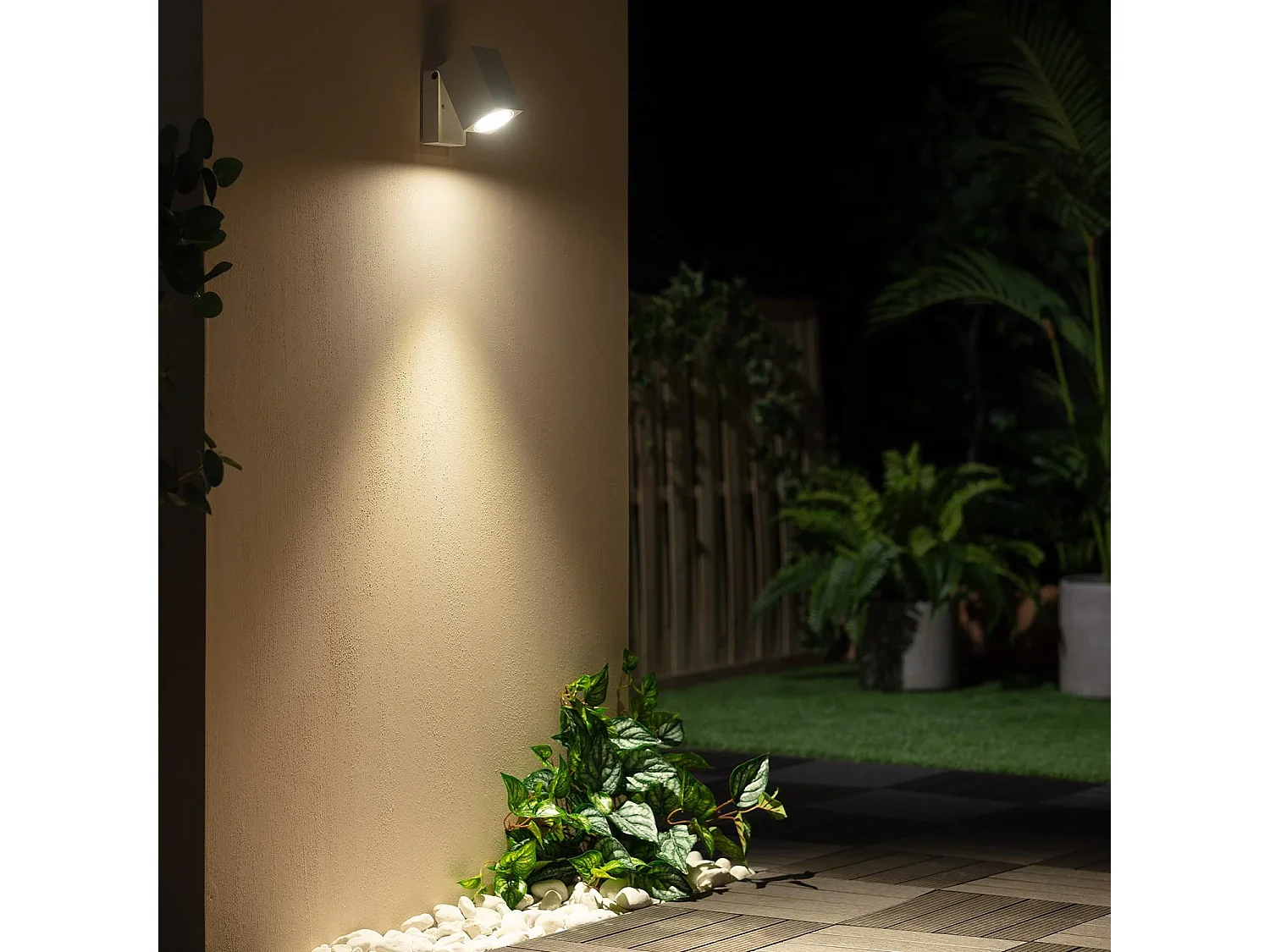 Aplique de Pared Exterior Aluminio Cuadrado Onuba Blanco