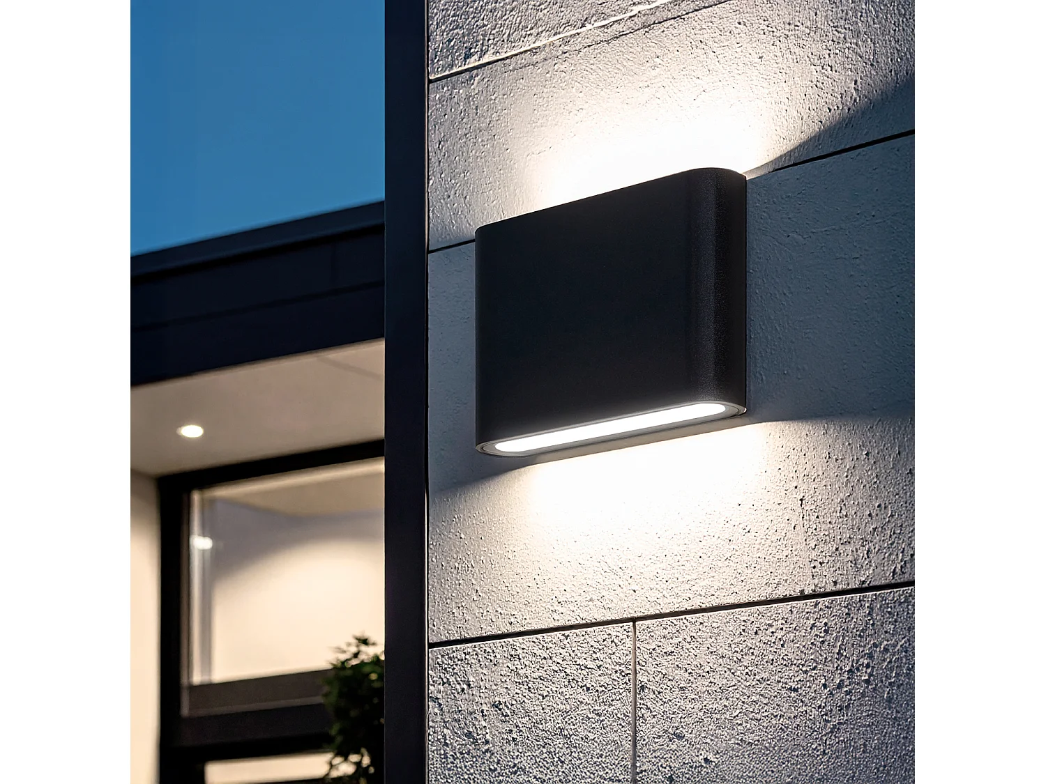 Applique Murale LED Extérieure Zeus 6W Éclairage Double Face Carrée Noire  4000K Blanc neutre