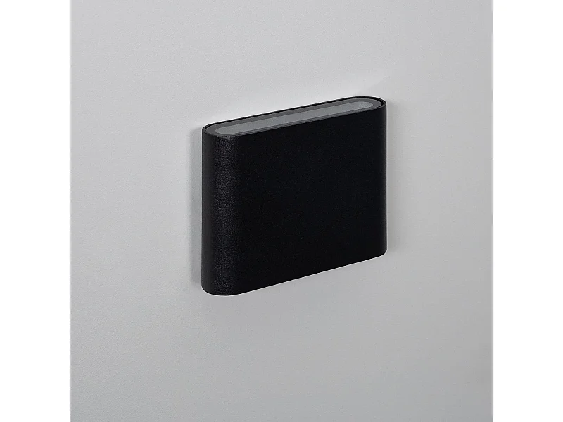 Applique Murale LED Extérieure Zeus 6W Éclairage Double Face Carrée Noire  4000K Blanc neutre