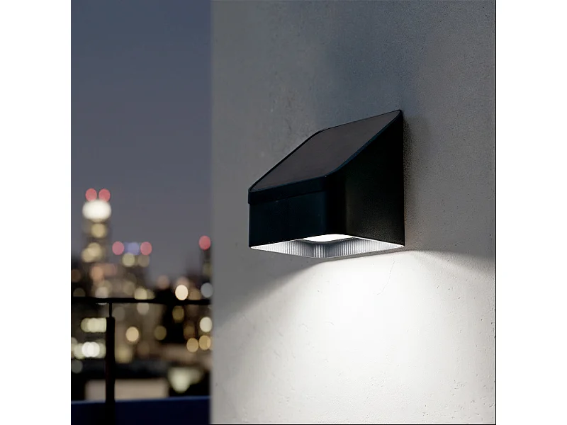 Aplique de Pared Exterior Solar LED de Aluminio con Detector de Movimiento Radar Namib 4000K Blanco Neutro