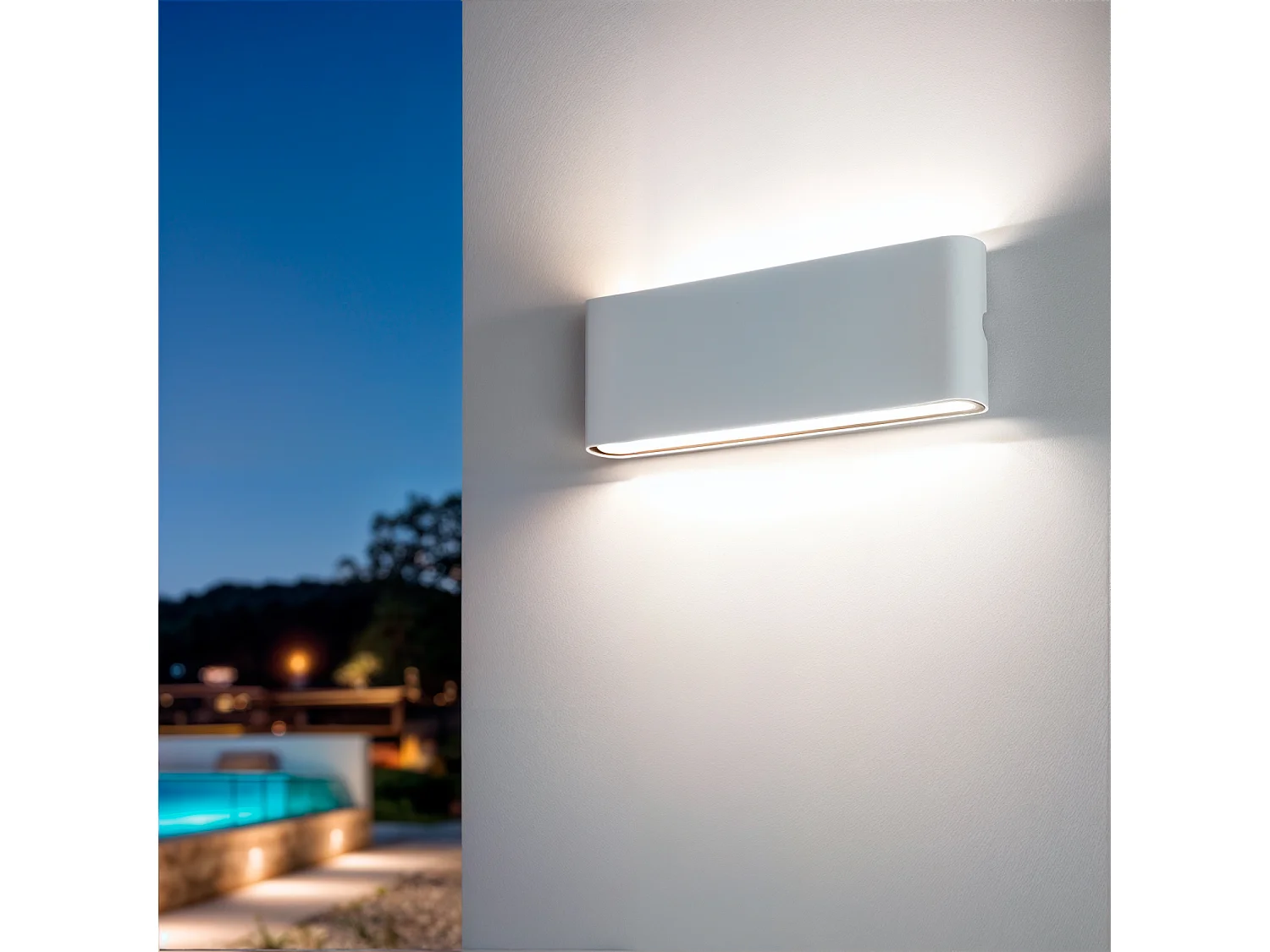 Applique Murale Extérieure LED 20W Aluminium Rectangulaire Éclairage Double Face Blanche 4000K Blanc neutre