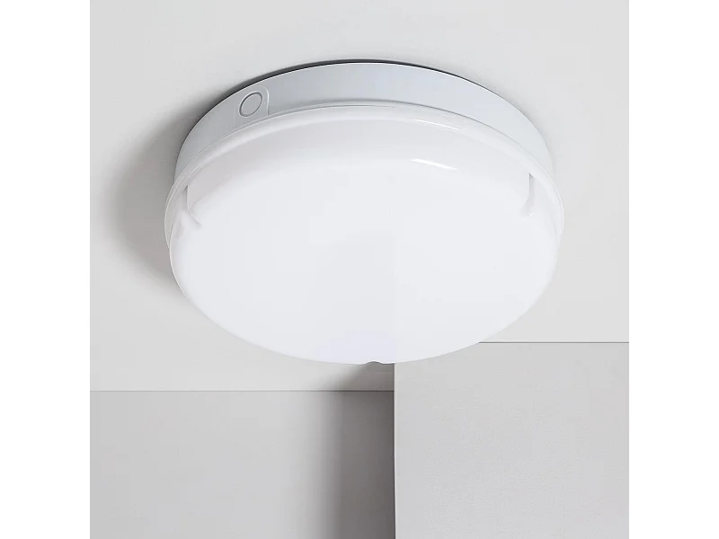 Plafoniera LED 24W Circolare per Esterni Ø285 mm IP65 con Sensore di Movimento PIR e Luce di Emergenza IP65 Hublot 6500K Bianco Freddo