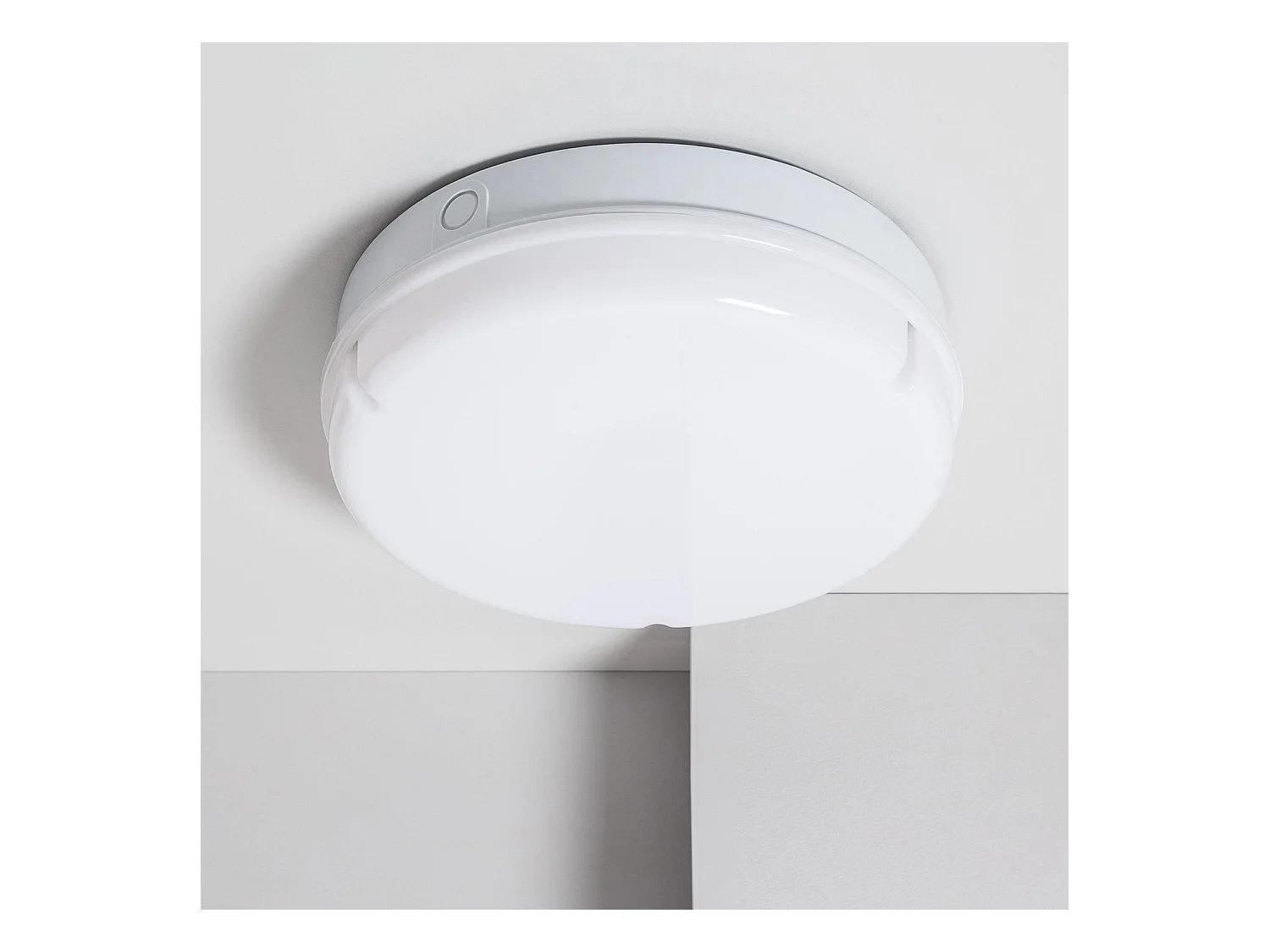 Plafoniera LED 24W Circolare per Esterni Ø285 mm IP65 con Sensore di Movimento PIR e Luce di Emergenza IP65 Hublot 6500K Bianco Freddo