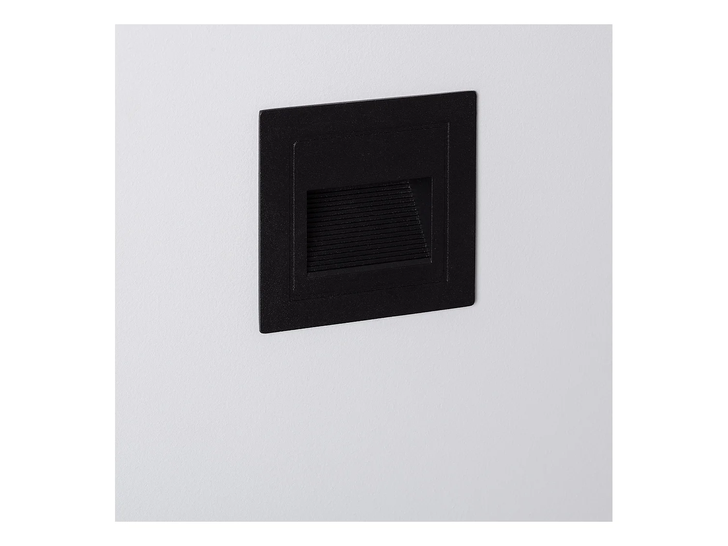 Balise LED Extérieure 3W Encastrable au Mur Carée Olite Noire 4000K Blanc neutre