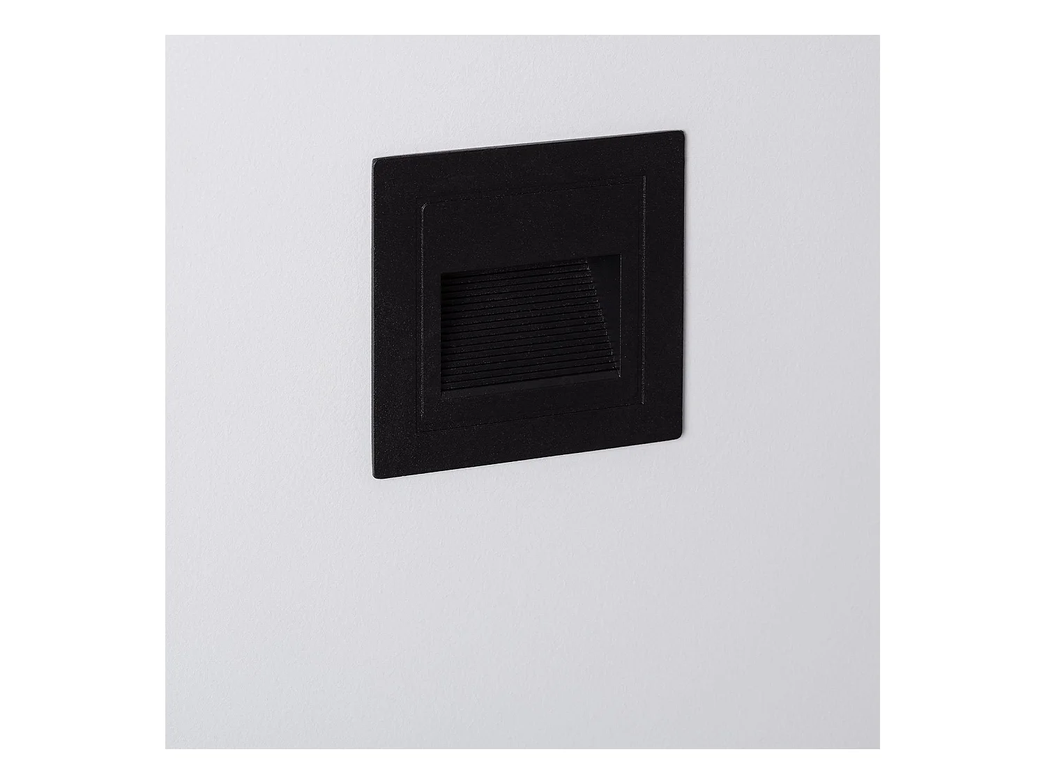 Balise LED Extérieure 3W Encastrable au Mur Carée Olite Noire 4000K Blanc neutre