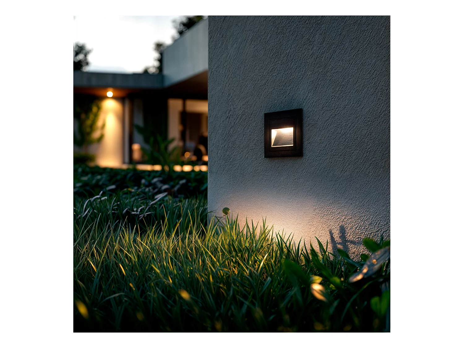 Balise LED Extérieure 3W Encastrable au Mur Carée Olite Noire 4000K Blanc neutre