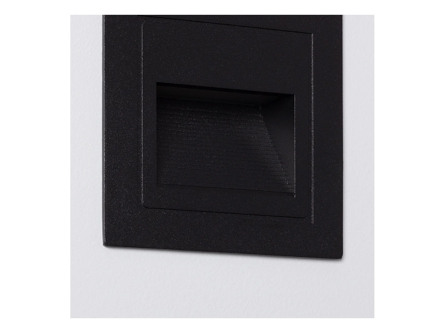 Balise LED Extérieure 3W Encastrable au Mur Carée Olite Noire 4000K Blanc neutre