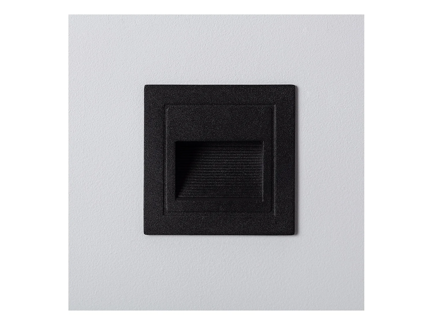 Balise LED Extérieure 3W Encastrable au Mur Carée Olite Noire 4000K Blanc neutre