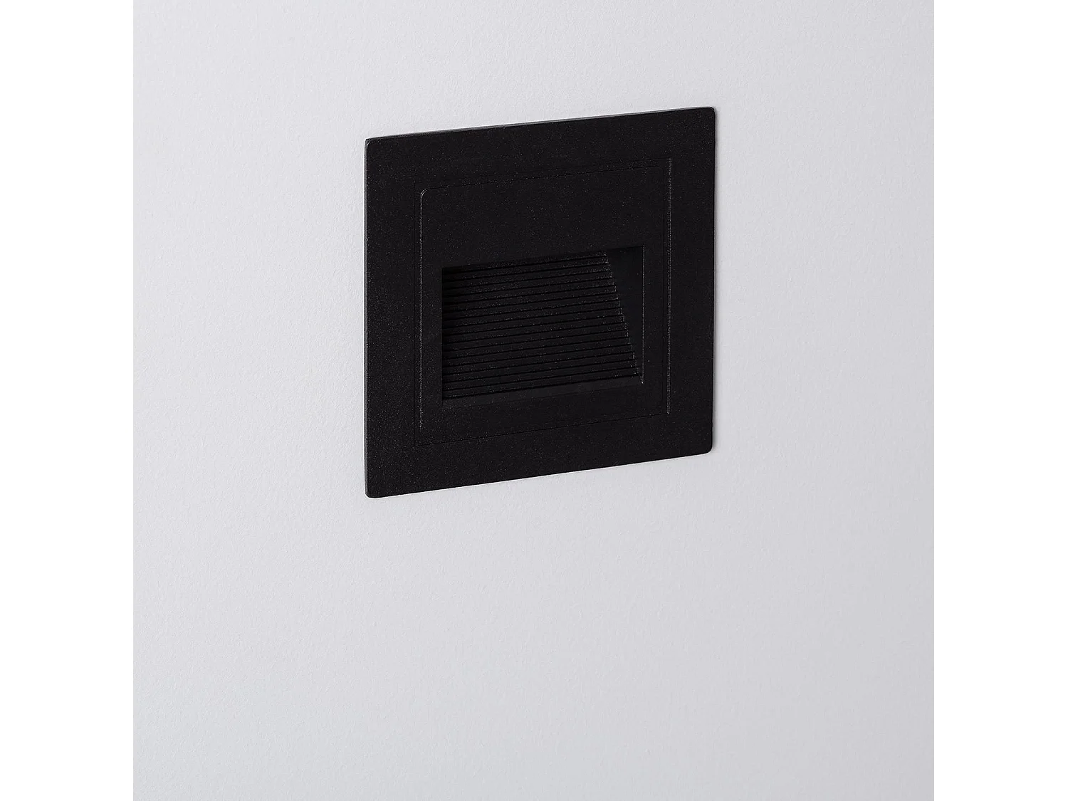 Balise LED Extérieure 3W Encastrable au Mur Carée Olite Noire 4000K Blanc neutre