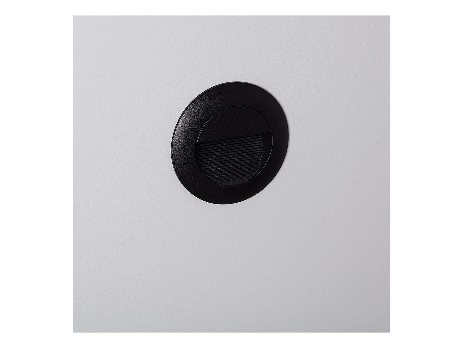 Balise LED Extérieure 3W Encastrable au Mur Ronde Olite Noire 4000K Blanc neutre