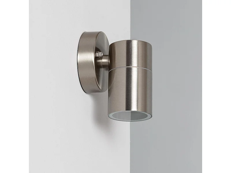 Aplique de Pared Exterior de Acero Inoxidable Satin Plateado