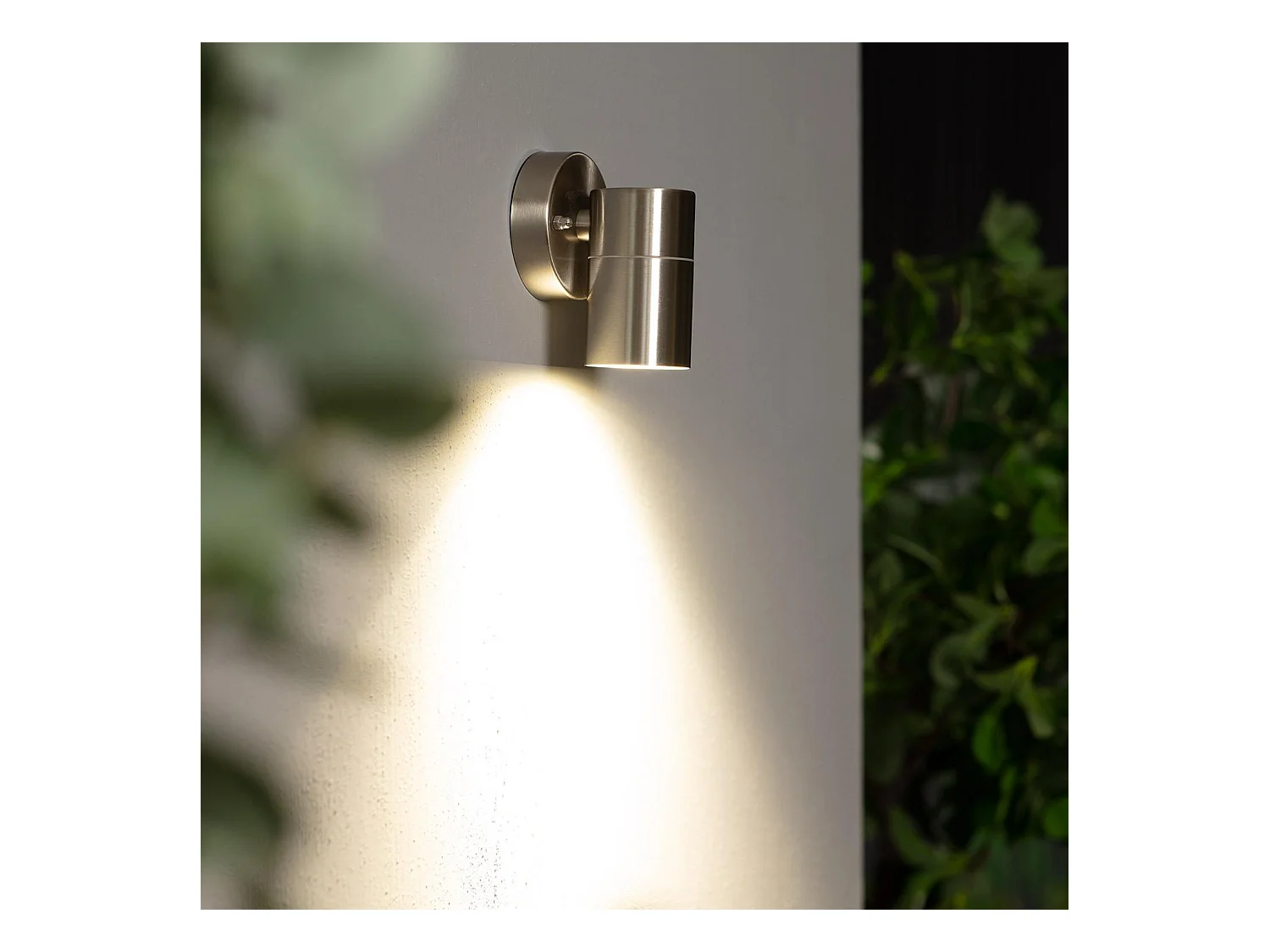 Aplique de Pared Exterior de Acero Inoxidable Satin Plateado