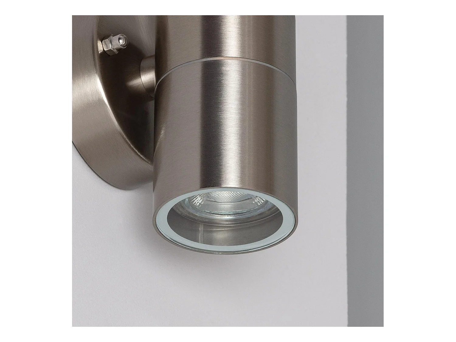 Aplique de Pared Exterior de Acero Inoxidable Satin Plateado