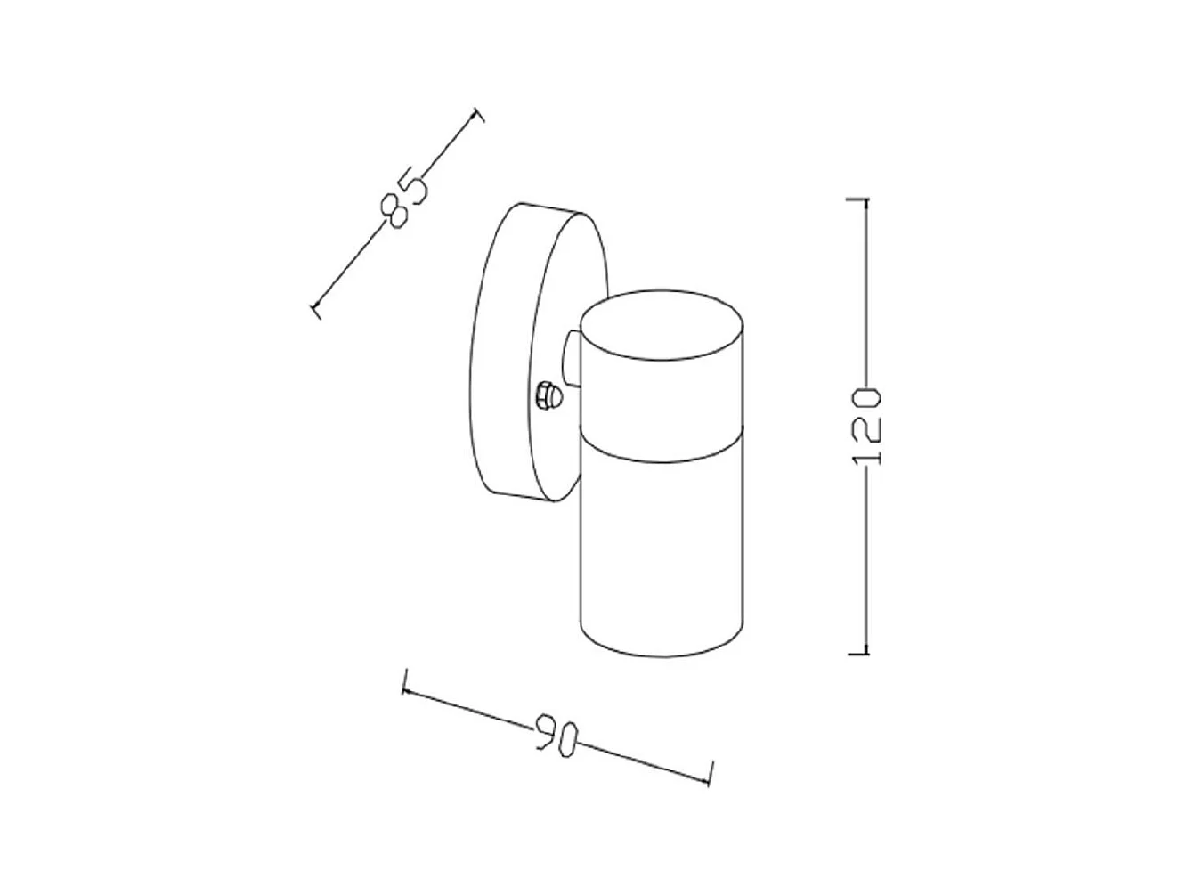 Aplique de Pared Exterior de Acero Inoxidable Satin Plateado