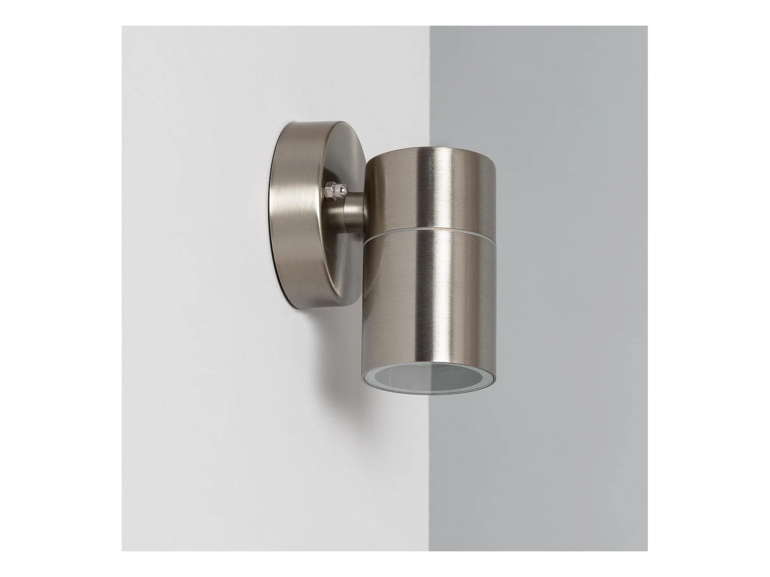 Aplique de Pared Exterior de Acero Inoxidable Satin Plateado