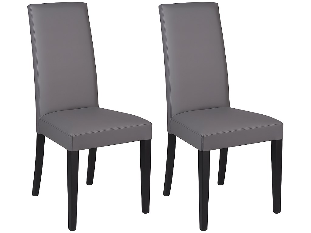 Stuhl 2er-Set - Kunstleder - Grau - TACOMA
