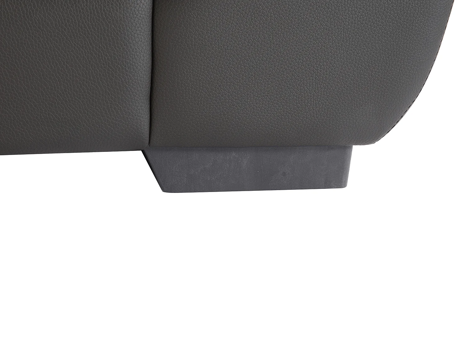 Divano angolare e pouf in pelle Nero - Angolo a sinistra - METROPOLITAN II