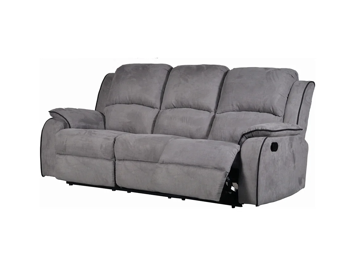 Canapé 3 places relax en microfibre HERNANI - Gris